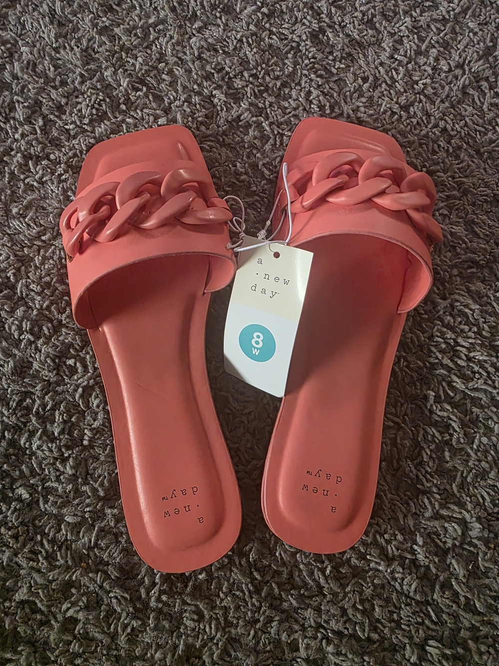 A New Day Coral Chain Slide Sandals - Women's